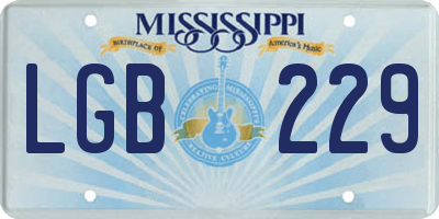 MS license plate LGB229