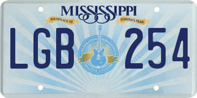 MS license plate LGB254