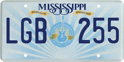 MS license plate LGB255