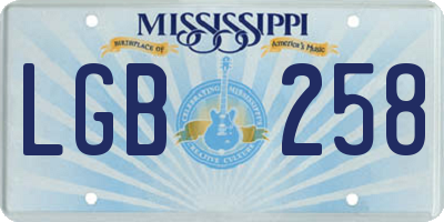 MS license plate LGB258