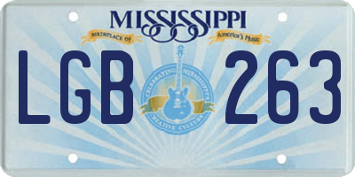 MS license plate LGB263