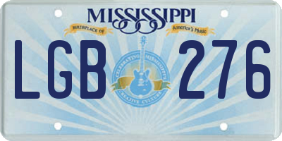 MS license plate LGB276