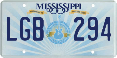 MS license plate LGB294