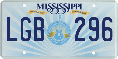 MS license plate LGB296