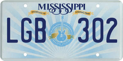 MS license plate LGB302
