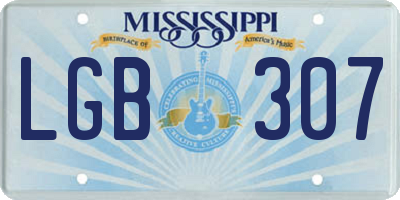 MS license plate LGB307