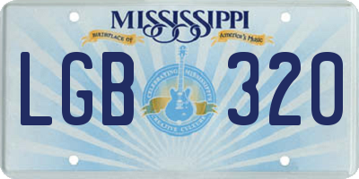 MS license plate LGB320