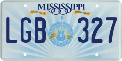 MS license plate LGB327
