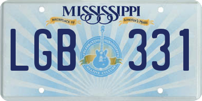 MS license plate LGB331