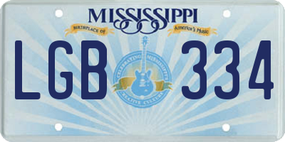 MS license plate LGB334