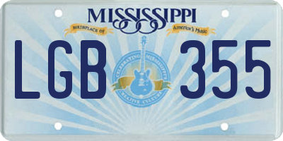 MS license plate LGB355