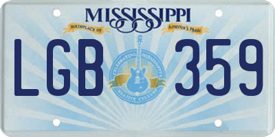 MS license plate LGB359