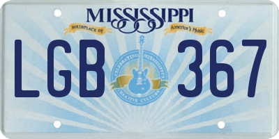 MS license plate LGB367