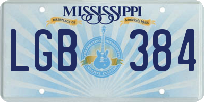 MS license plate LGB384