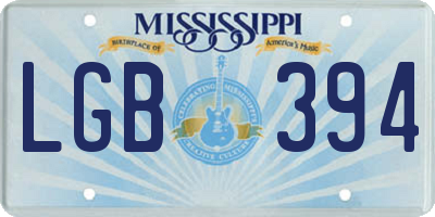 MS license plate LGB394