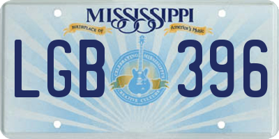 MS license plate LGB396