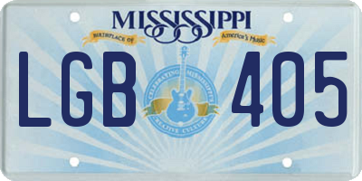 MS license plate LGB405