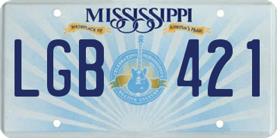 MS license plate LGB421