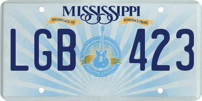 MS license plate LGB423