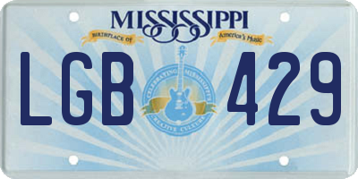 MS license plate LGB429