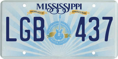 MS license plate LGB437