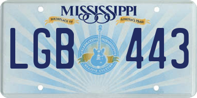MS license plate LGB443