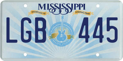 MS license plate LGB445