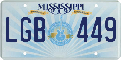MS license plate LGB449