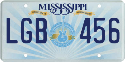 MS license plate LGB456