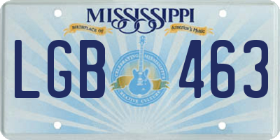 MS license plate LGB463