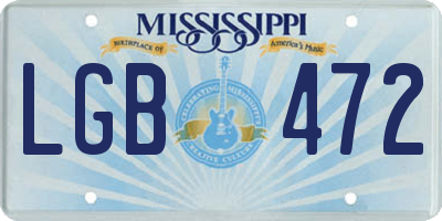 MS license plate LGB472