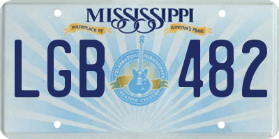 MS license plate LGB482