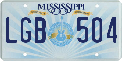 MS license plate LGB504