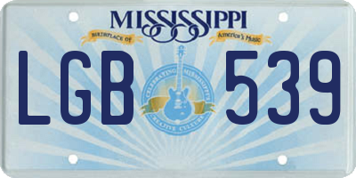 MS license plate LGB539