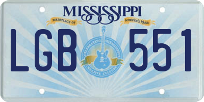 MS license plate LGB551