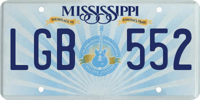 MS license plate LGB552