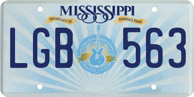 MS license plate LGB563