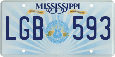 MS license plate LGB593