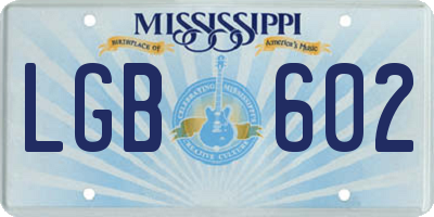 MS license plate LGB602