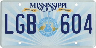 MS license plate LGB604