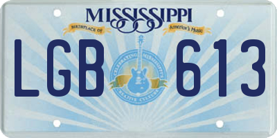 MS license plate LGB613