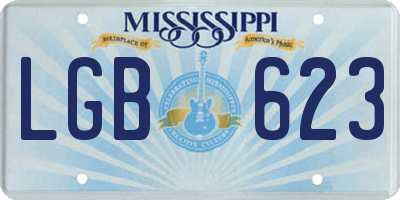 MS license plate LGB623