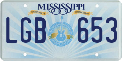 MS license plate LGB653