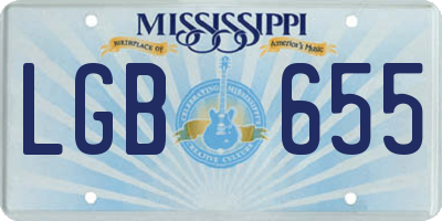 MS license plate LGB655