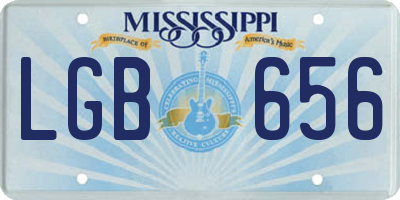 MS license plate LGB656