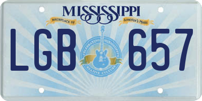 MS license plate LGB657