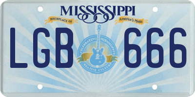 MS license plate LGB666