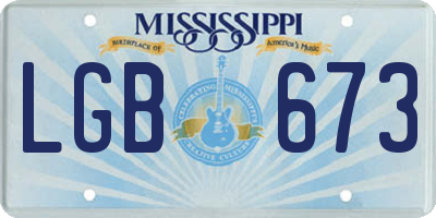 MS license plate LGB673