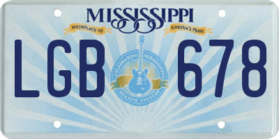 MS license plate LGB678