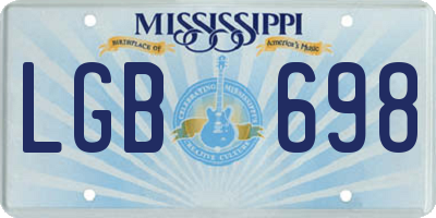 MS license plate LGB698
